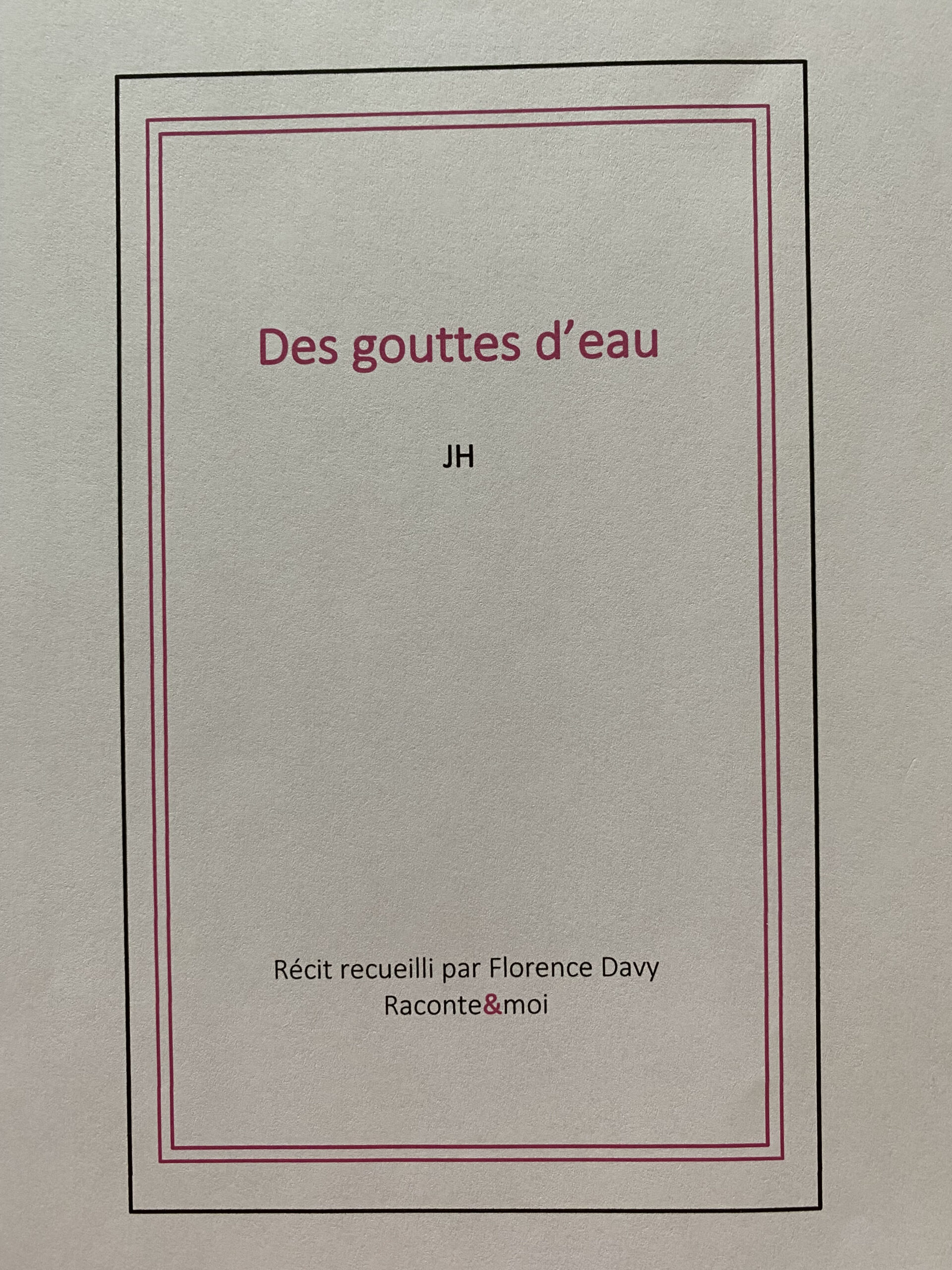 Des gouttes d'eau - couverture